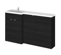 Hudson Reed Fusion Charcoal Woodgrain L-Shape Large Combi Unit 1500mm - LH