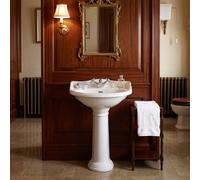 Old London Chancery Compact Basin and Full Pedestal | White | Vitreous China | 500mm