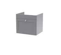 Hudson Reed Classique Components Wall Hung 1-Drawer Vanity Unit, Stylish Single Vanity Unit With Soft Close Drawer, Satin Grey