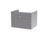 Hudson Reed Classique Wall Hung 1 Drawer Unit, 600mm-Satin Grey