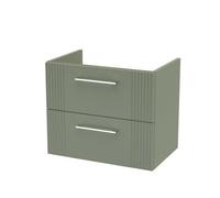 Hudson Reed Deco Wall Hung 1-Drawer Vanity Unit, Elegant Modern Vanity Unit In Bathroom With Bar Handle Design, Satin Green