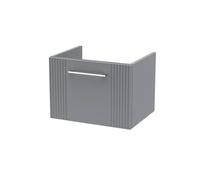Hudson Reed Deco Wall Hung 1-Drawer Vanity Unit, Stylish Vanity Unit In Bathroom With Bar Handle Design, Satin Grey