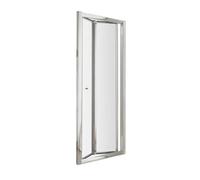 Hudson Reed Ella Bi-Folding Shower Door, Aluminium Frame Space-Saving Bifold Shower Screen Enclosure In Chrome, 1850 X 760mm