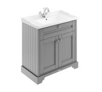 Old London 800mm Floor Standing Basin Vanity Unit Storm Grey Traditional Cabinet