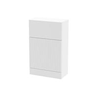 Hudson Reed FLU141 Fluted Modern Bathroom Floor Standing WC Unit (Toilet Pan and Concealed Cistern Not Included), 500mm, Satin White