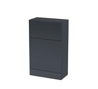 Hudson Reed FLU1441 Fluted Modern Bathroom Floor Standing WC Unit (Toilet Pan and Concealed Cistern Not Included), 500mm, Soft Black