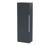 Hudson Reed FLU1462 Fluted Modern Bathroom Wall Hung 1 Door Tall Unit, 400mm, Soft Black