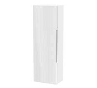 Hudson Reed FLU162 Fluted Modern Bathroom Wall Hung 1 Door Tall Unit, 400mm, Satin White