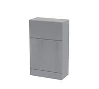 Hudson Reed FLU241 Fluted Modern Bathroom Floor Standing WC Unit (Toilet Pan and Concealed Cistern Not Included), 500mm, Satin Grey