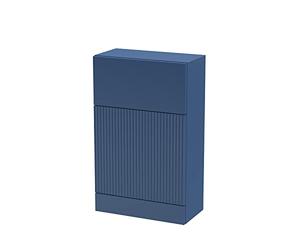 Hudson Reed FLU341 Fluted Modern Bathroom Floor Standing WC Unit (Toilet Pan and Concealed Cistern Not Included), 500mm, Satin Blue