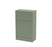 Hudson Reed FLU841 Fluted Modern Bathroom Floor Standing WC Unit (Toilet Pan and Concealed Cistern Not Included), 500mm, Satin Green