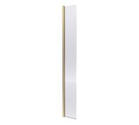 Hudson Reed Fluted Concealed Hinge Wetroom Swing Screen with Fittings | Brushed Brass | Aluminium | 300mm x 1950mm