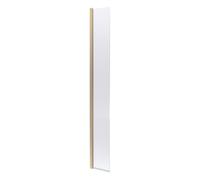 Hudson Reed Fluted Concealed Hinge Wetroom Swing Screen with Fittings | Brushed Brass | Aluminium | 300mm x 1950mm