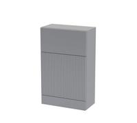 Hudson Reed Fluted Floor Standing Wc Unit, Back To Wall Wc Units For Modern Bathroom, Satin Grey, 500mm