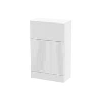 Hudson Reed Fluted Floor Standing Wc Unit, Back To Wall Wc Units For Modern Bathroom, Satin White, 500mm