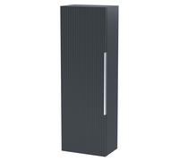 Hudson Reed Fluted Satin Tall Storage Unit | Anthracite | MDF | 400mm