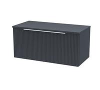 Hudson Reed Fluted Satin Anthracite 800mm Wall Hung Single Drawer Vani