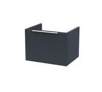 Hudson Reed Fluted Wall Hung 1-Drawer Vanity Unit, Compact Modern Vanity Unit In Bathroom With Finger Pull Handle Design