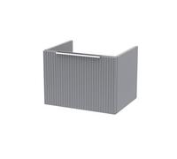 Hudson Reed Fluted Wall Hung 1-Drawer Vanity Unit, Compact Modern Vanity Unit In Bathroom With Finger Pull Handle Design