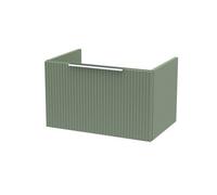 Hudson Reed Fluted Wall Hung 1-Drawer Vanity Unit, Elegant Modern Vanity Unit In Bathroom With Finger Pull Handle Design