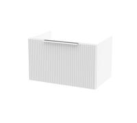Hudson Reed Fluted Wall Hung 1-Drawer Vanity Unit, Stylish Modern Vanity Unit In Bathroom With Finger Pull Handle Design