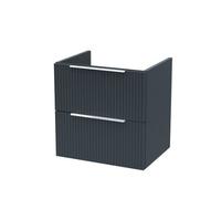 Hudson Reed Fluted Wall Hung 2-Drawer Vanity Unit, Stylish Modern Vanity Unit In Bathroom With Finger Pull Handle Design