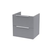 Hudson Reed Fluted Wall Hung 2-Drawer Vanity Unit, Stylish Modern Vanity Unit In Bathroom With Finger Pull Handle Design