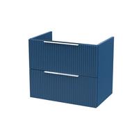 Hudson Reed Fluted Wall Hung 2-Drawer Vanity Unit, Stylish Modern Vanity Unit In Bathroom With Finger Pull Handle Design