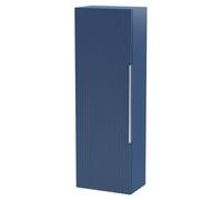 Hudson Reed Fluted Wall Hung Storage Unit | Satin Blue | MDF | 400mm x 1200mm