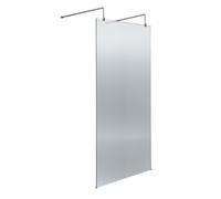 Hudson Reed Fluted Wetroom Screen, 8mm Toughened Glass, Coordinated Hardware, Modern Framing, 2091 X 870 X 1000