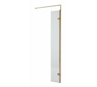 Hudson Reed Fluted Wetroom Screen, Art Deco Design, Brushed Brass, Versatile Configuration, 1950 X 322 X 27