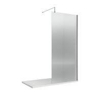 Hudson Reed Fluted Wetroom Screen, Art Deco Design, Polished Chrome Finish, Luxury Privacy, 1950 X 800 X 1000