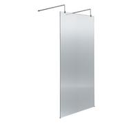 Hudson Reed 900mm Fluted Wetroom Screen With Arms & Feet - Polished Chrome