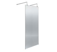 Hudson Reed 800mm Fluted Wetroom Screen With Arms & Feet - Polished Chrome