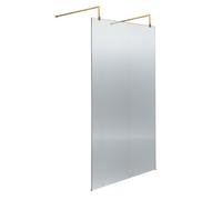 Hudson Reed 1000mm Fluted Wetroom Screen With Arms & Feet - Brushed Brass