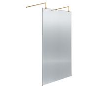 Hudson Reed 1000mm Fluted Wetroom Screen With Arms & Feet - Brushed Brass