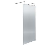 Hudson Reed 800mm Fluted Wetroom Screen With Arms & Feet - Polished Chrome