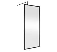 Hudson Reed Full Outer Frame Wetroom Screen, Architectural Edge, Matt Black Modern Design, 1950 X 900 X 1000