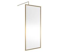 Hudson Reed Full Outer Frame Wetroom Screen, Luxury Framing, Brushed Brass, 1950 X 900 X 1000
