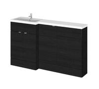 Hudson Reed Fusion Charcoal Woodgrain L-Shape Large Combi Unit 1500mm - LH