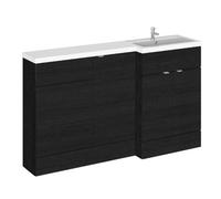 Hudson Reed Fusion 1500mm Right-Hand Basin & Wc Combination Unit, Charcoal Black (Gloss/matt)