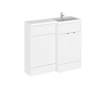Hudson Reed Fusion Gloss White 1000mm RH Basin & WC Combination Un
