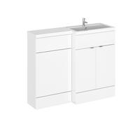 Hudson Reed Fusion Gloss White 1100mm RH Basin & WC Combination Un