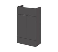 Hudson Reed Fusion Compact Floor Standing 2 Door Vanity Unit | Gloss Grey | MDF | 500mm