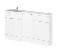 Hudson Reed Fusion 3 Door Combination Left Hand Basin Vanity Unit Toilet Suite | Gloss White | MDF | 1500mm
