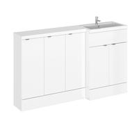 Hudson Reed Fusion 5 Door Combination Right Hand Basin Vanity Unit | Gloss White | MDF | 1500mm
