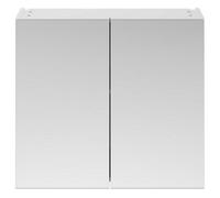 Hudson Reed Fusion 800mm Wall-Hung 2-Door Mirrored Unit - Gloss & Matt Woodgrain