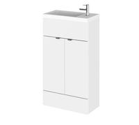 Hudson Reed Fusion 500Mm Compact Vanity Unit & Basin - Gloss White, White