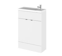 Hudson Reed Fusion Compact 2 Door Combination Vanity Unit | Gloss White | MDF | 600mm