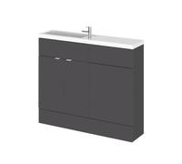 Hudson Reed Fusion 1000Mm Combination Vanity & Wc Compact - Gloss Grey, Grey
